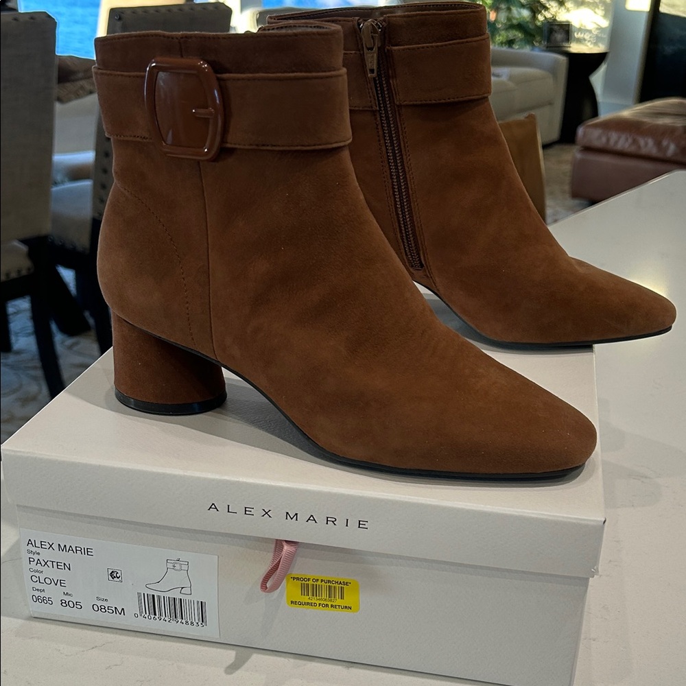 Alex Marie Tan Ankle Booties with Buckle
